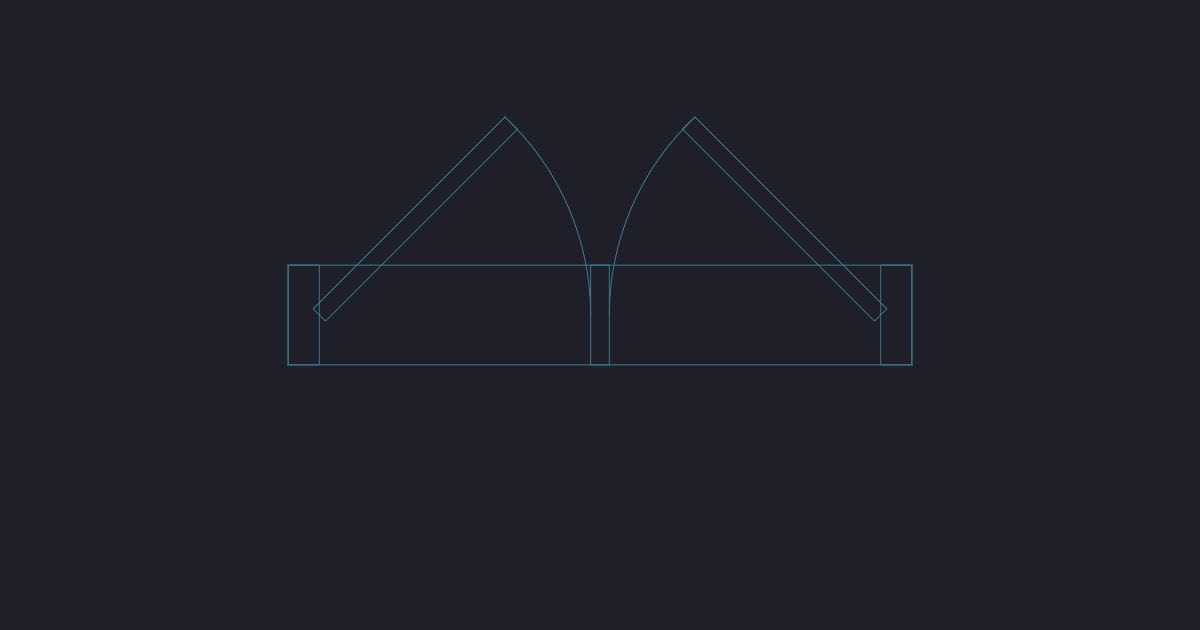 Casement window 900 mm - CAD Block