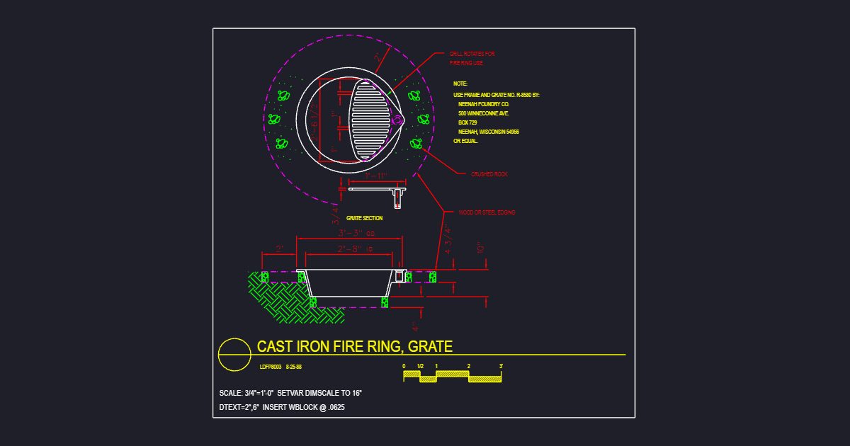Cast Iron Fire Ring, Grate (USFS LDFP8003)