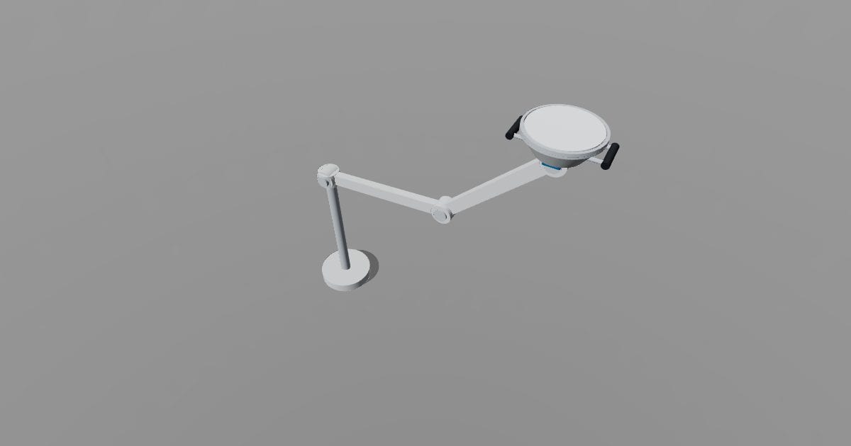 Ceiling mounted exam light on arm - Original lighting CAD