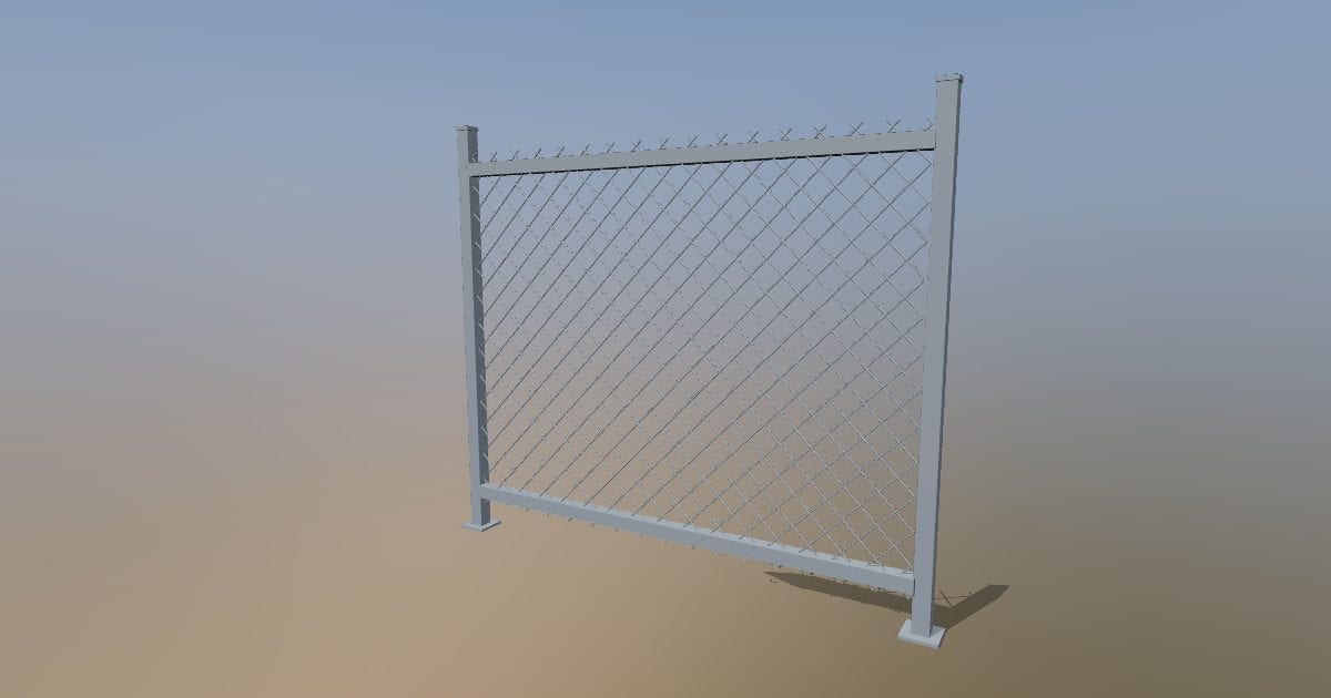 Chain link fence - Original exterior CAD