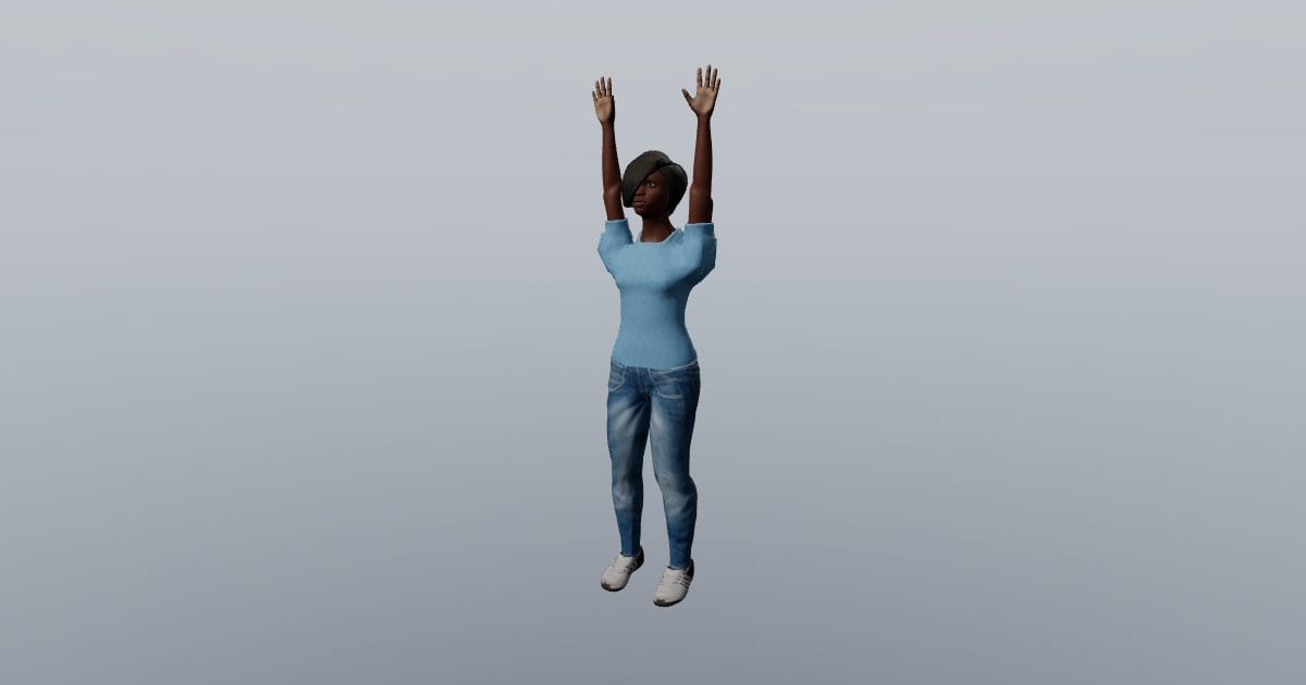 Cheering overhead - 3D Person, Gestures
