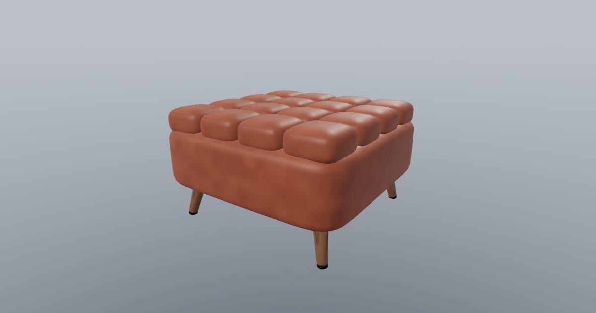 Chester - Tufted Leather Ottoman