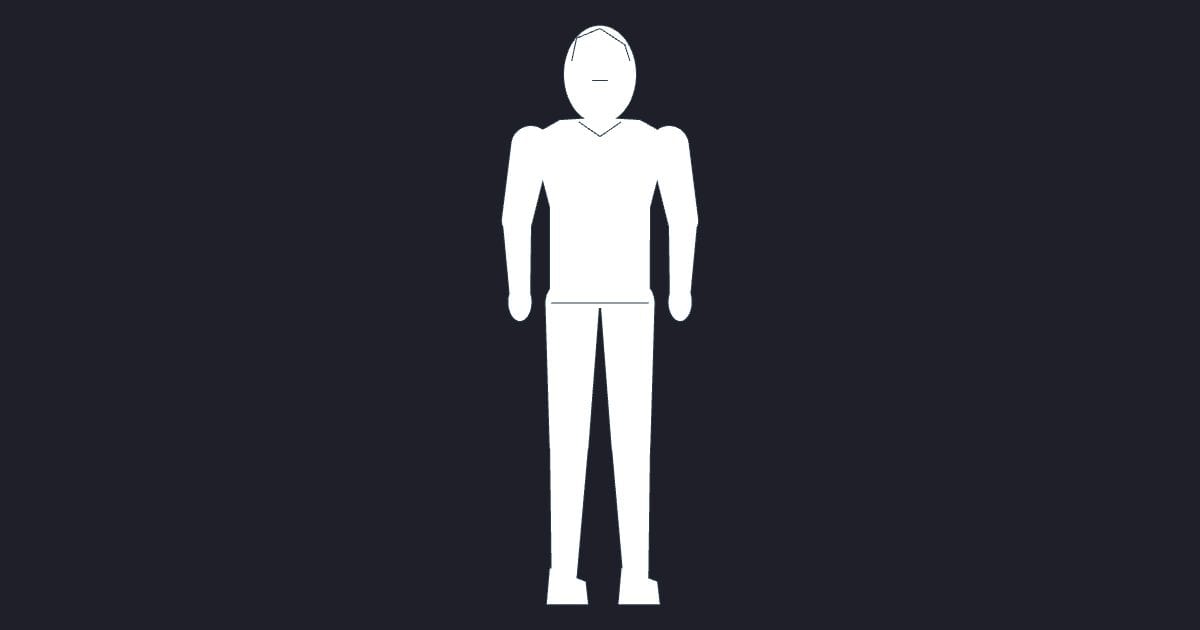 Child boy standing elevation - Person CAD Block