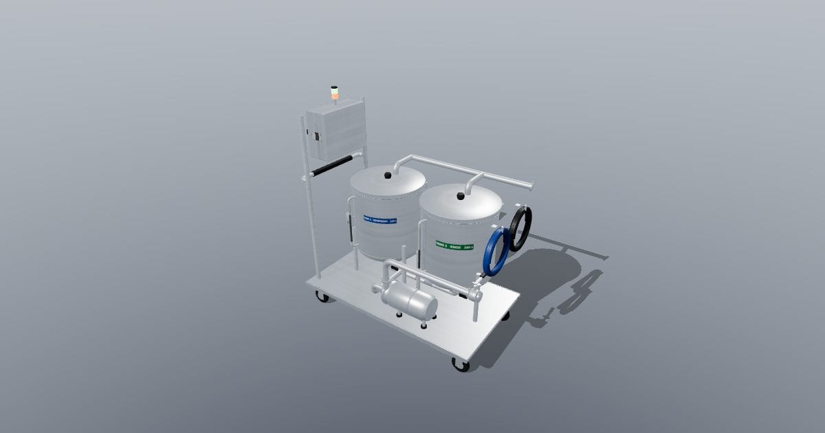 CIP cleaning cart with two 100 L tanks