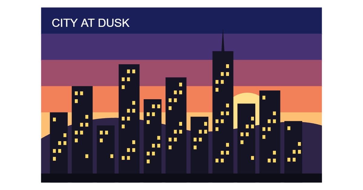 City at dusk (Illustrator 8)