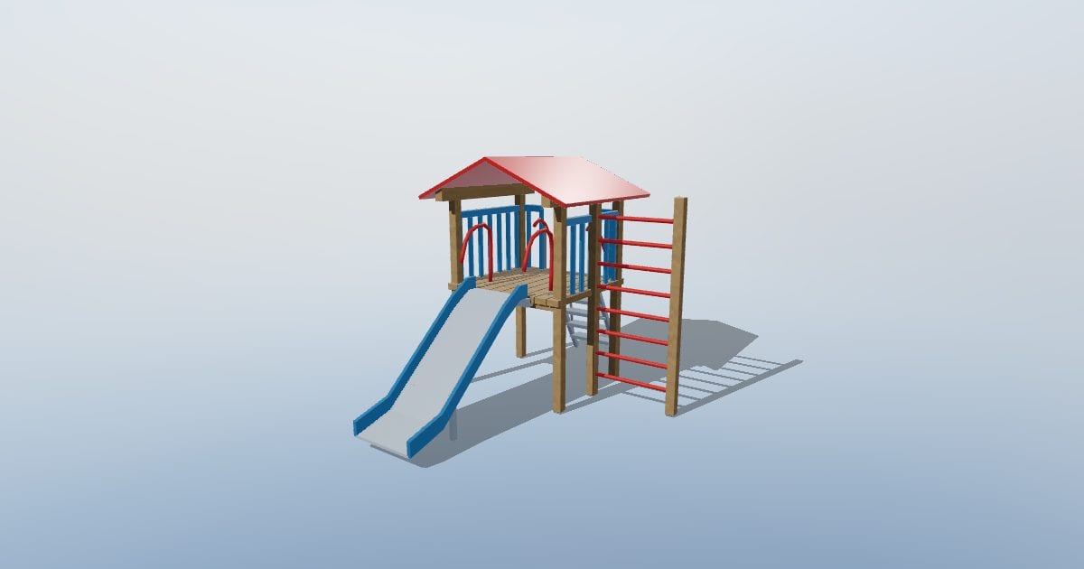 Climbing frame with slide - Playground equipment
