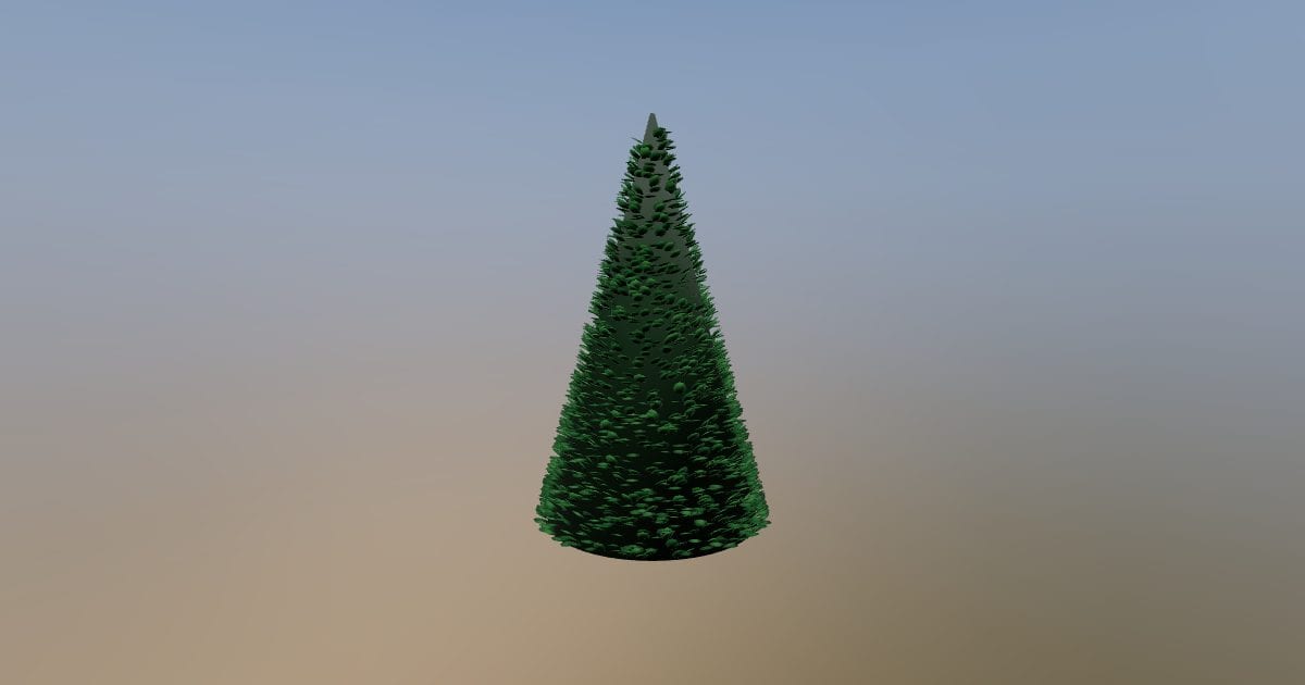 Clipped cone topiary