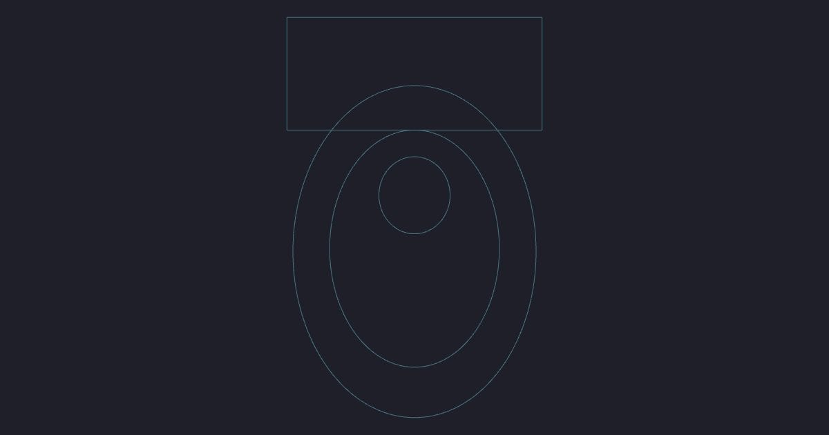 Close coupled WC plan - Plumbing and HVAC CAD Symbol