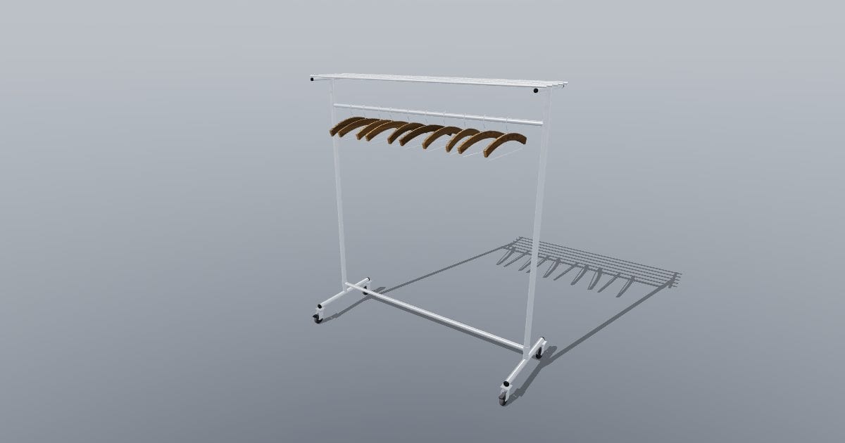 Coat rack on wheels with hangers (chrome)