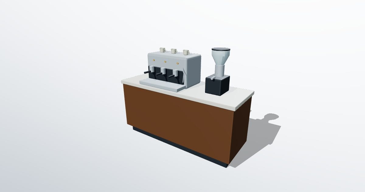 Coffee bar with espresso machine