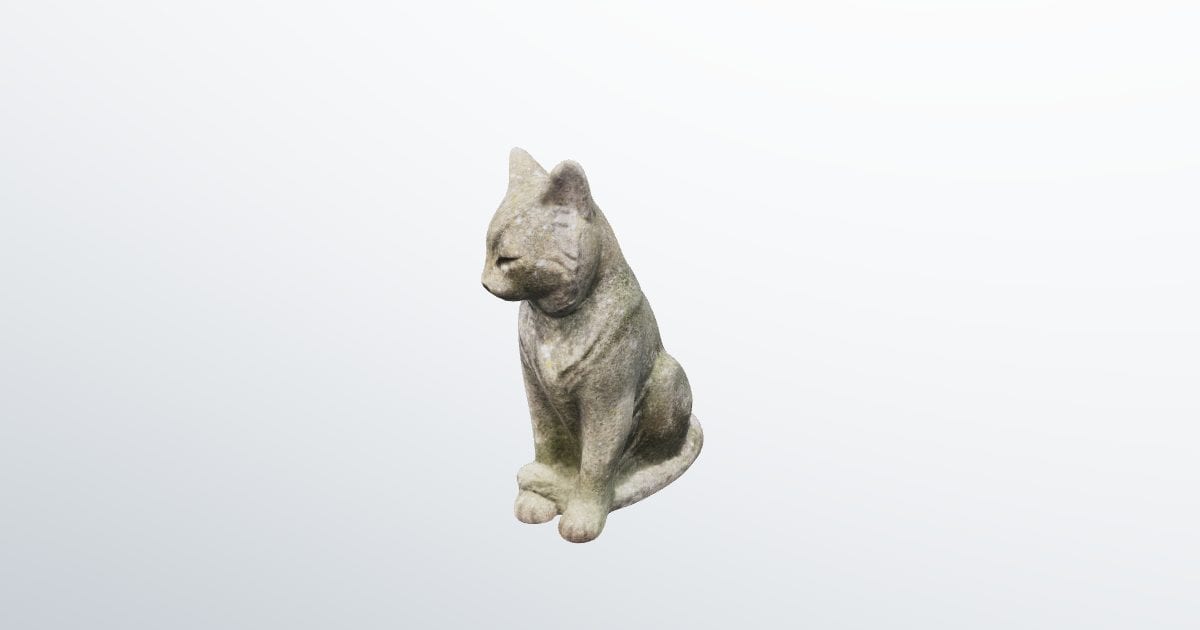 Concrete cat statue