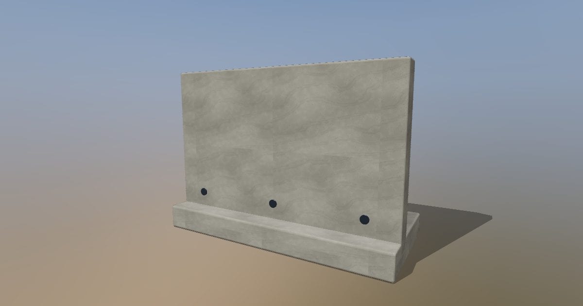 Concrete retaining wall section