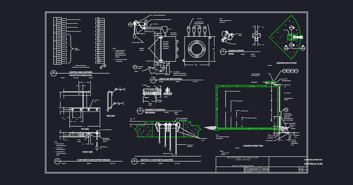 Concrete Water Tank Electrical Plan (USFS E0090100)