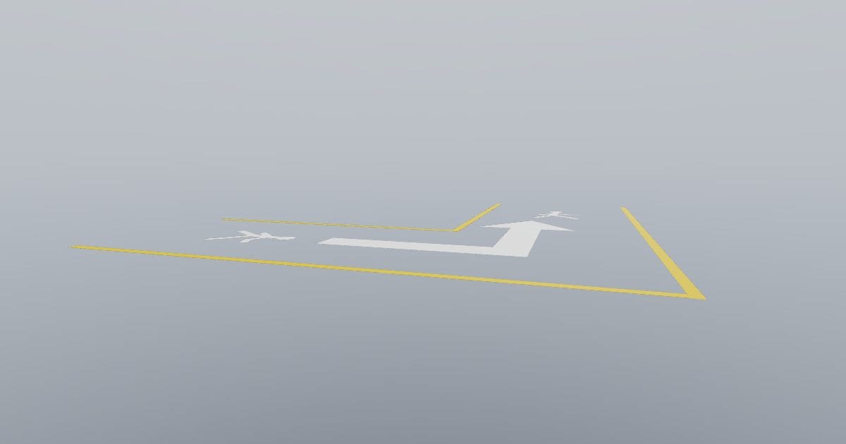 Corner pedestrian walkway marking