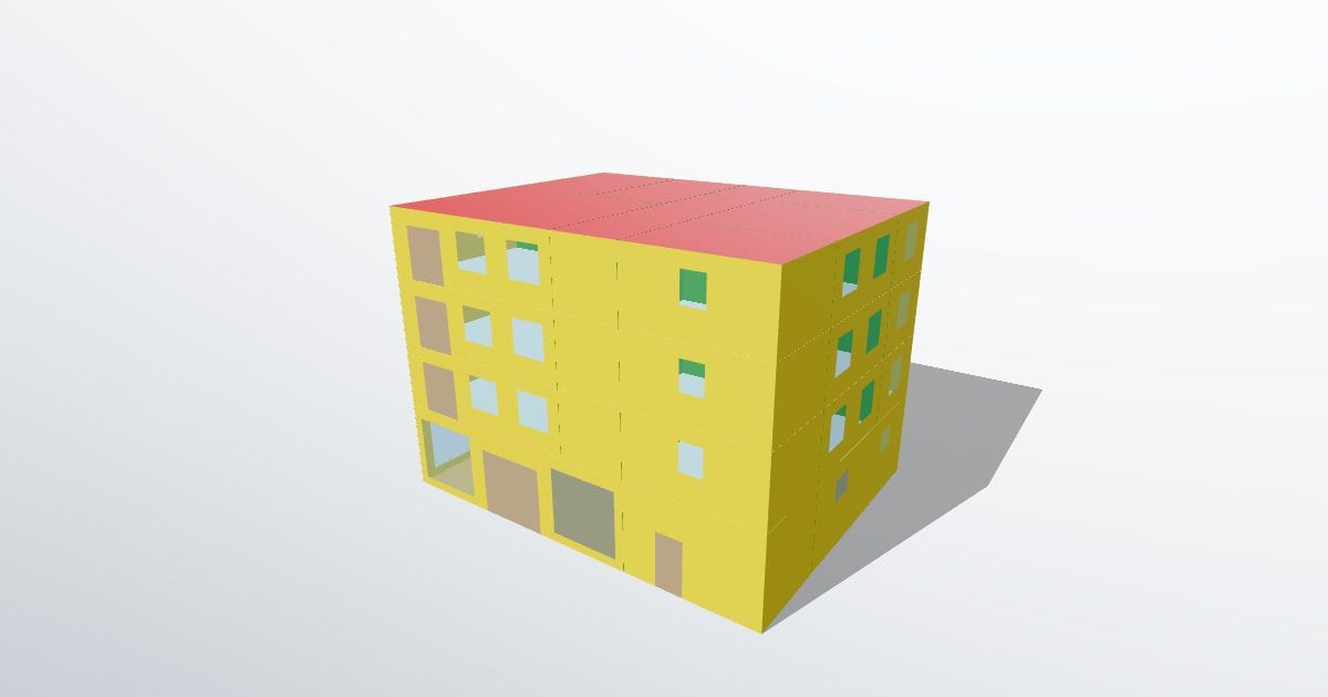 Corner shop with flats above (energy model)