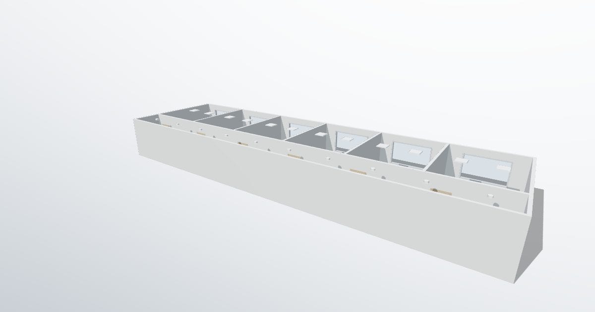 Corridor with six offices (DIALux evo)