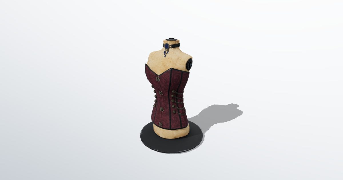 Corset on a dress form: Free GLTF 3D model (CC0) | Innerscene 3D Parts ...