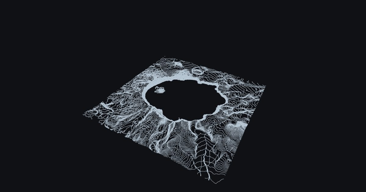 Crater Lake caldera contours