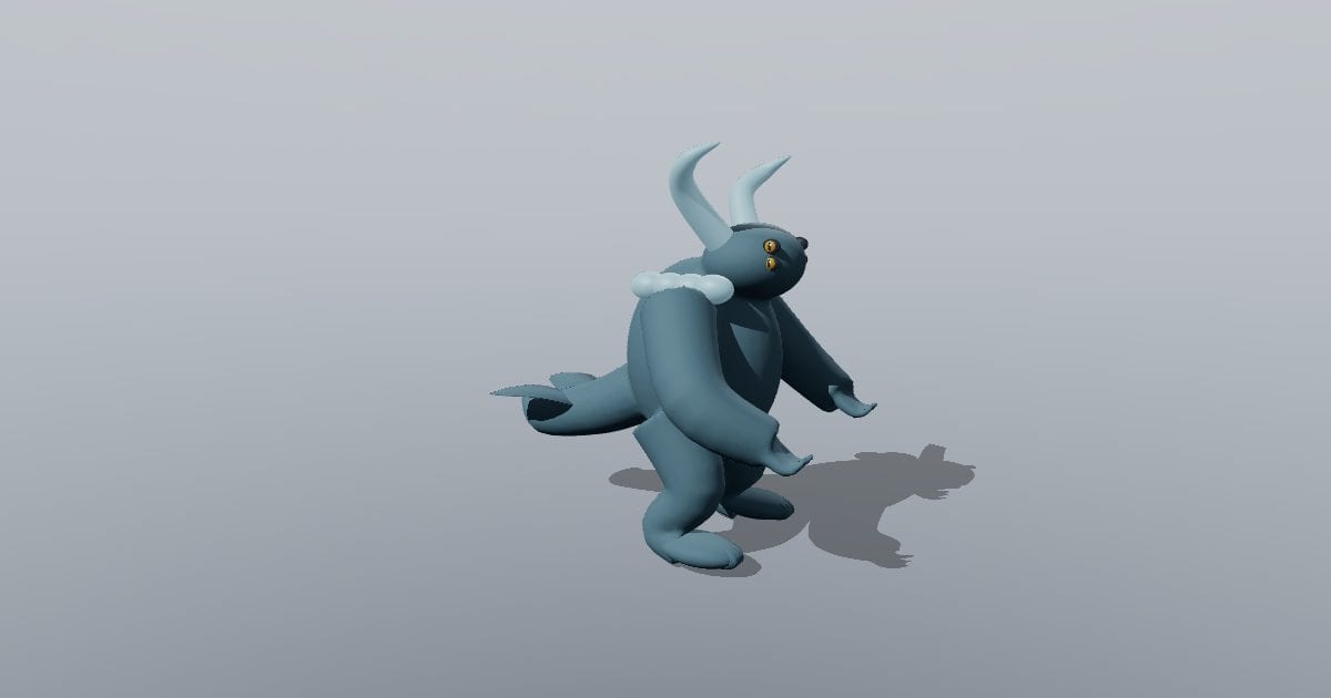 Crescent horn kaiju creature