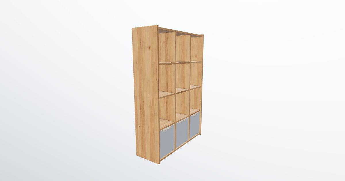 Cube display shelves
