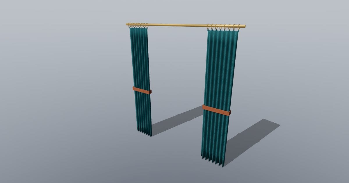 Curtain pair open - Original Interior Furnishing