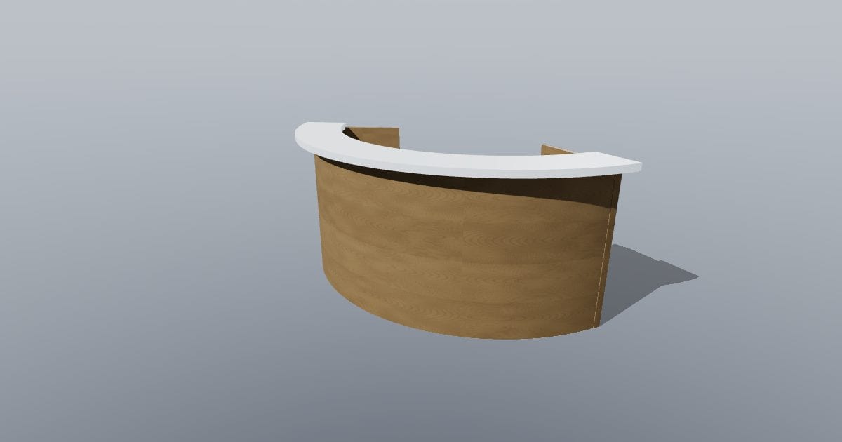 Curved reception desk