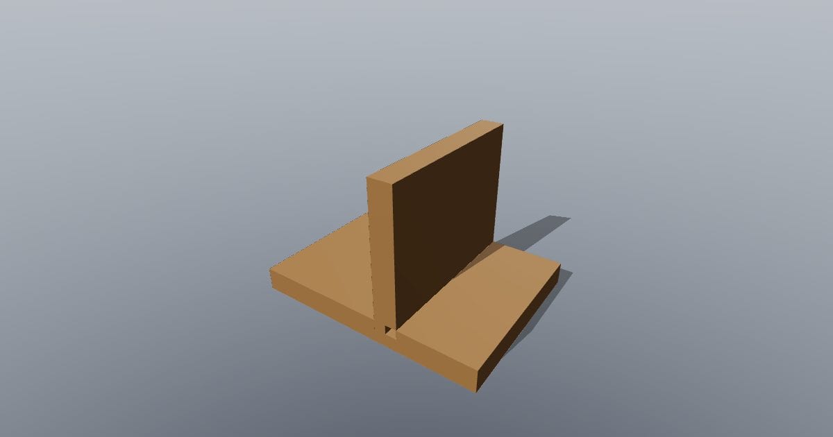 Dado and rabbet timber joint, assembled