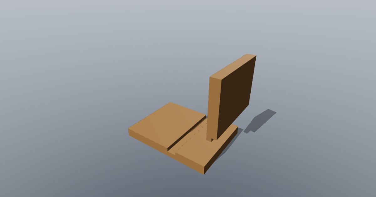 Dado and rabbet timber joint, exploded
