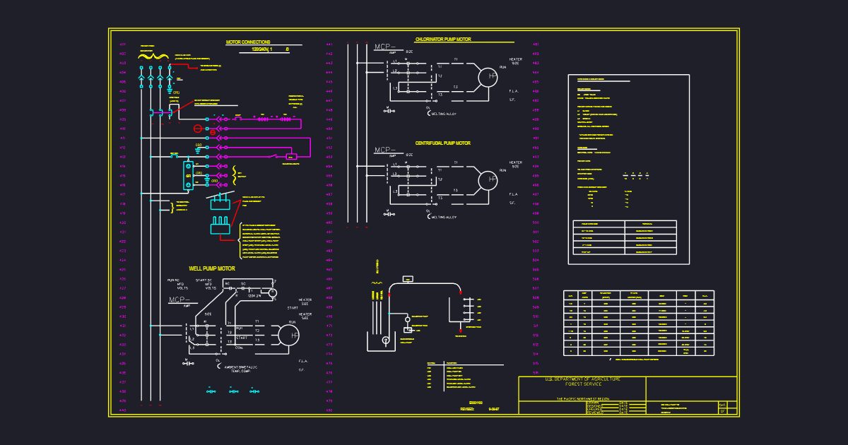 DC Well Pump To Tank Ladder Schematic Diagram (USFS E0001100)
