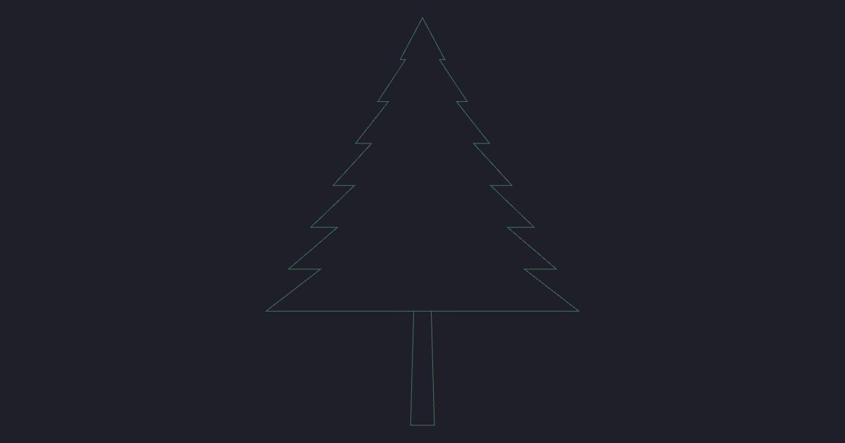 Dense conifer large elevation - CAD Block