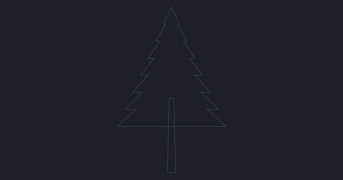 Dense conifer small elevation - CAD Block