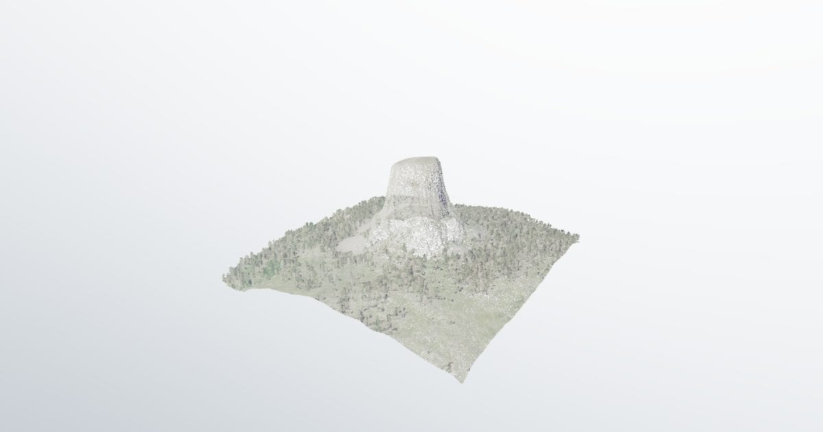 Devils Tower butte, aerial LiDAR (LAZ)