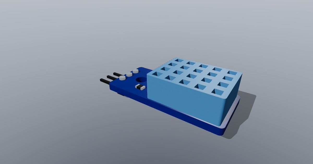 DHT11 temperature and humidity sensor module: Free GLB 3D model (CC0 ...