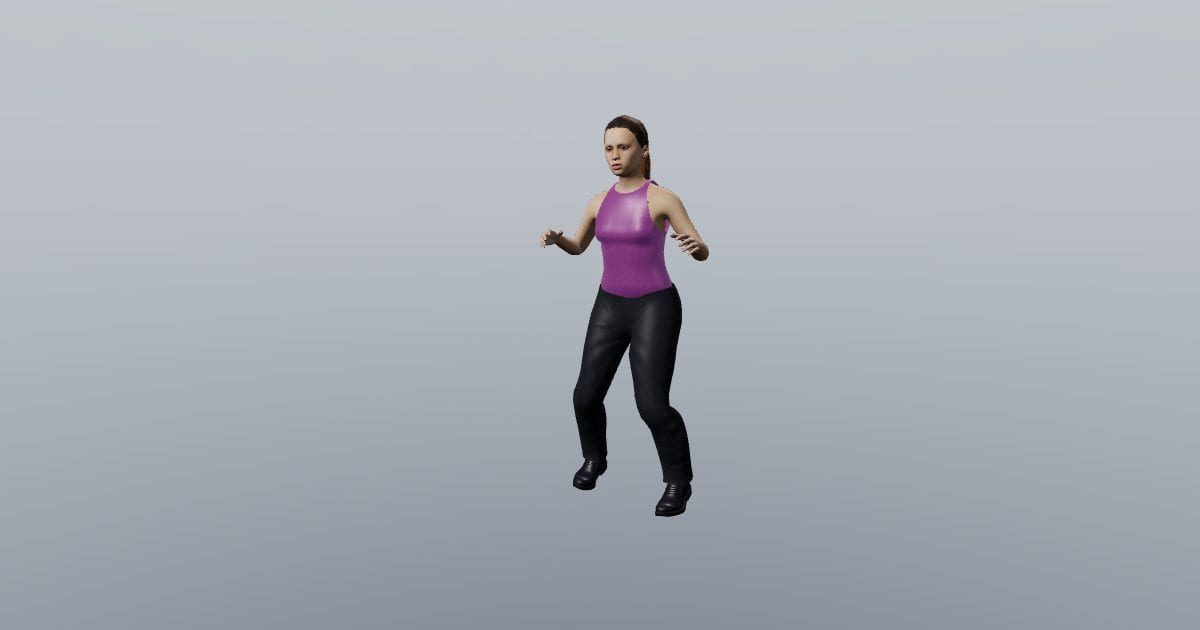 Diagonal step-touch - Dancing 3D Person, Animated