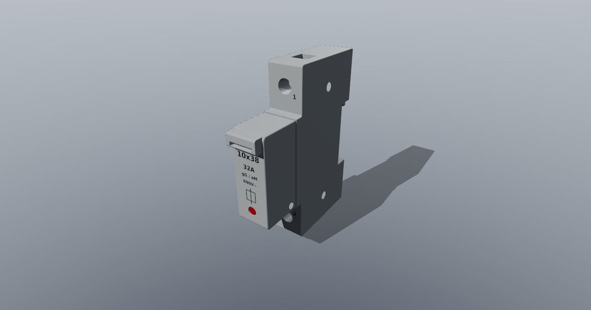 DIN-rail cartridge fuse holder 10 x 38