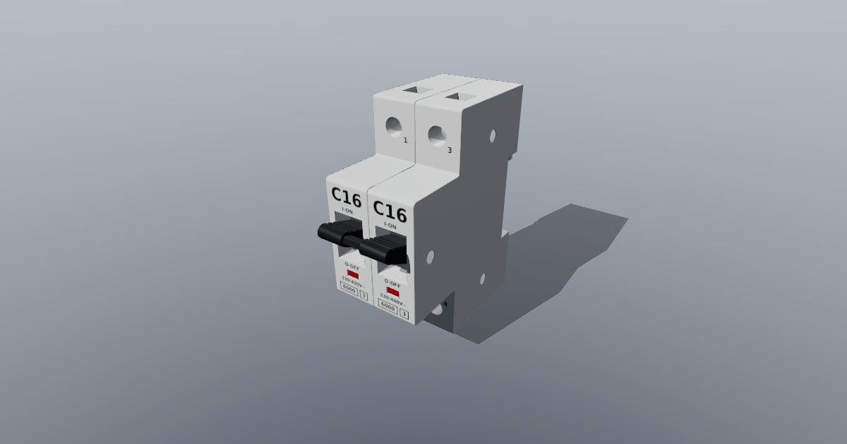 DIN-rail miniature circuit breaker MCB 2P C16