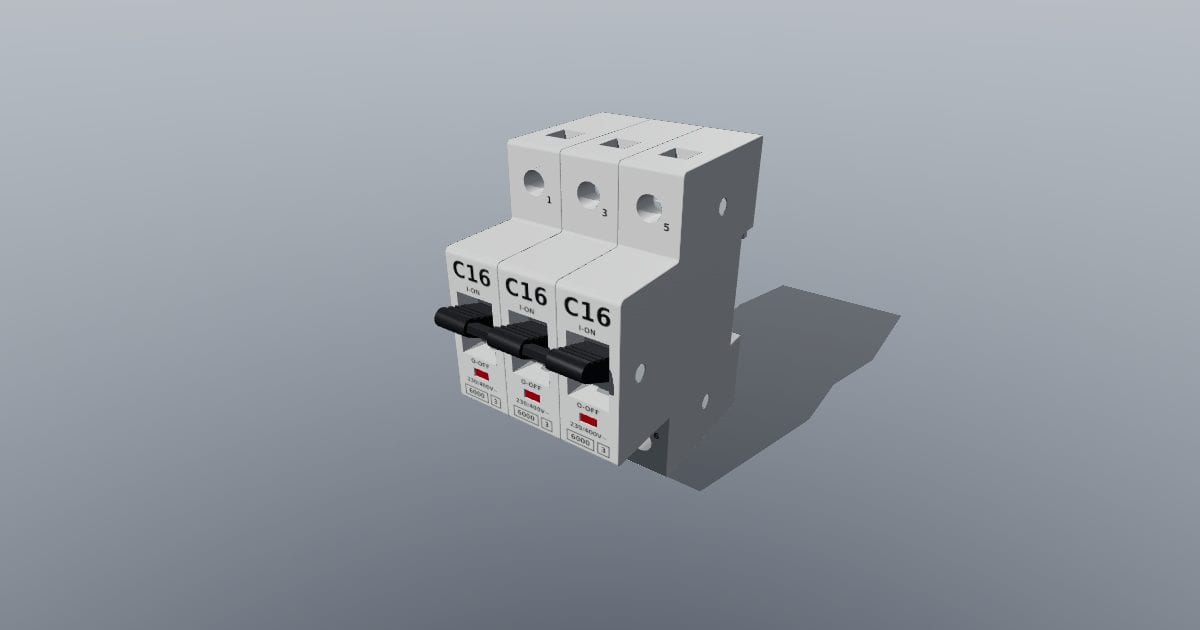DIN-rail miniature circuit breaker MCB 3P C16