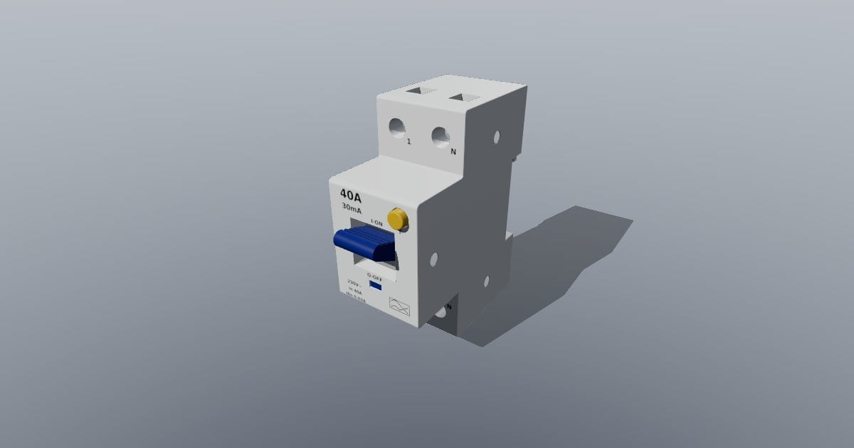 DIN-rail RCD 2P 40 A 30 mA