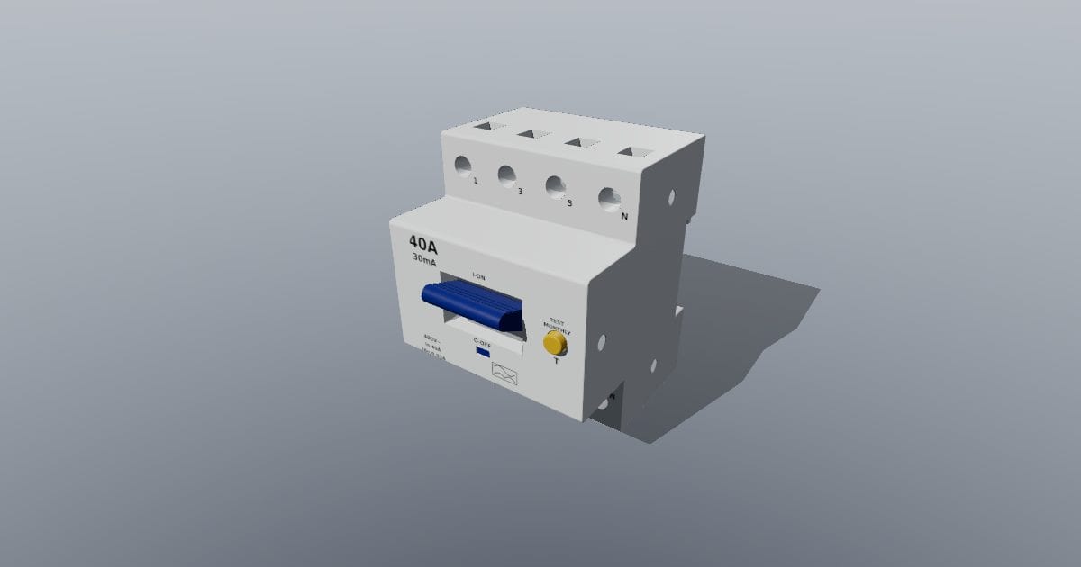 DIN-rail RCD 4P 40 A 30 mA