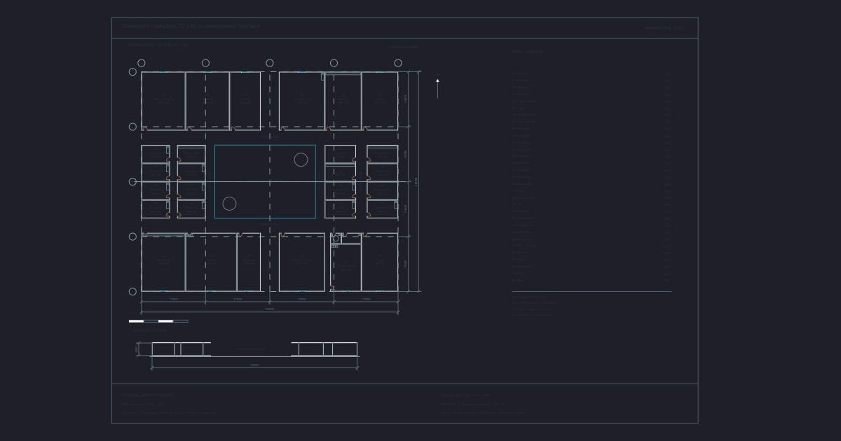 Dispensary / polyclinic 70 x 60 m dimensioned floor plan