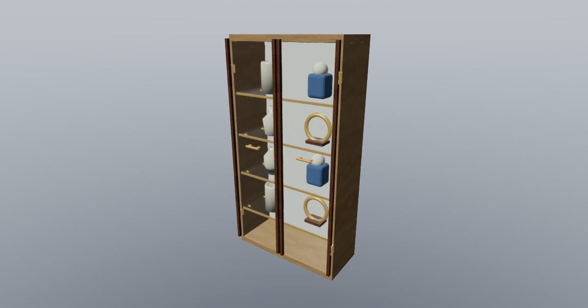 Display cabinet with objects - Original Interior Furnishing