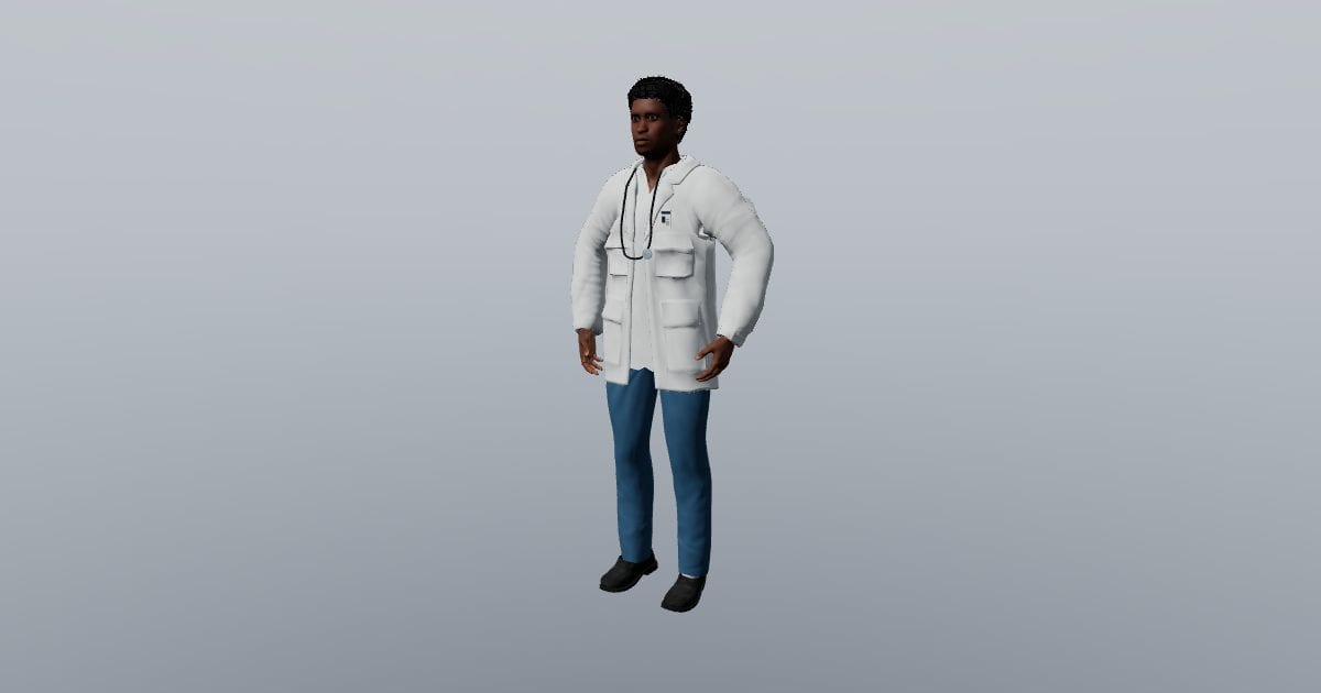 Doctor, standing - 3D Person, Healthcare