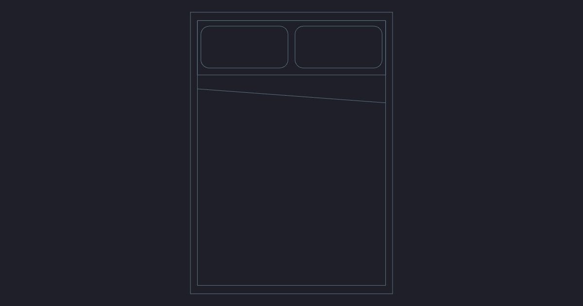 Double bed plan - CAD Block