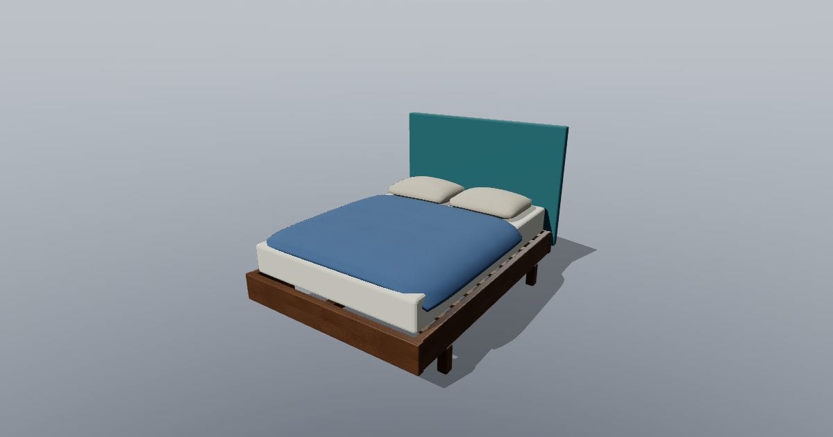 Double bed with bedding - Original Interior Furnishing