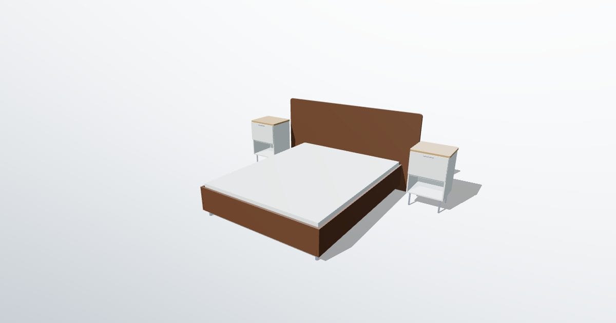 Double bed with nightstands