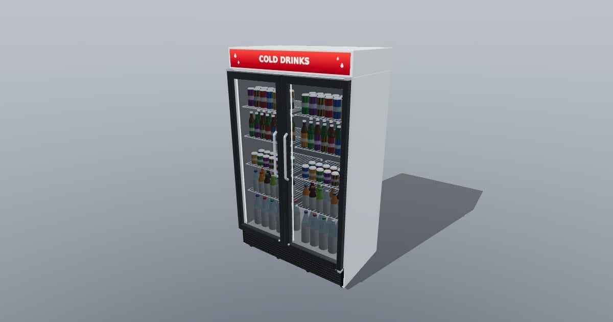 Double glass-door beverage cooler