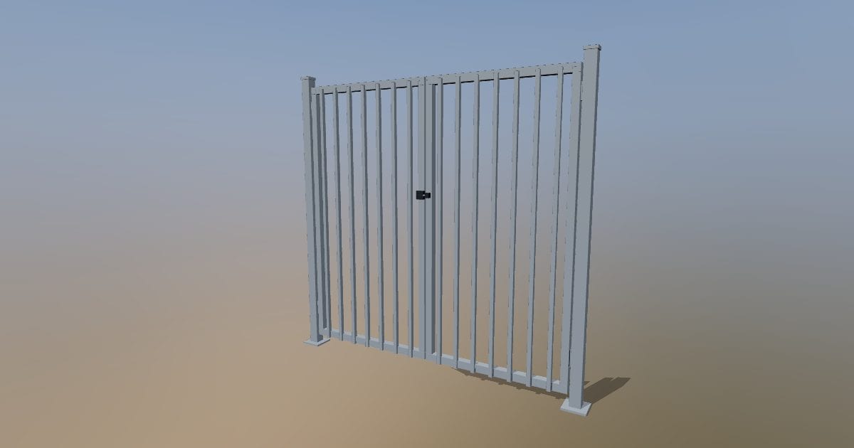 Double pedestrian gate - Original exterior CAD