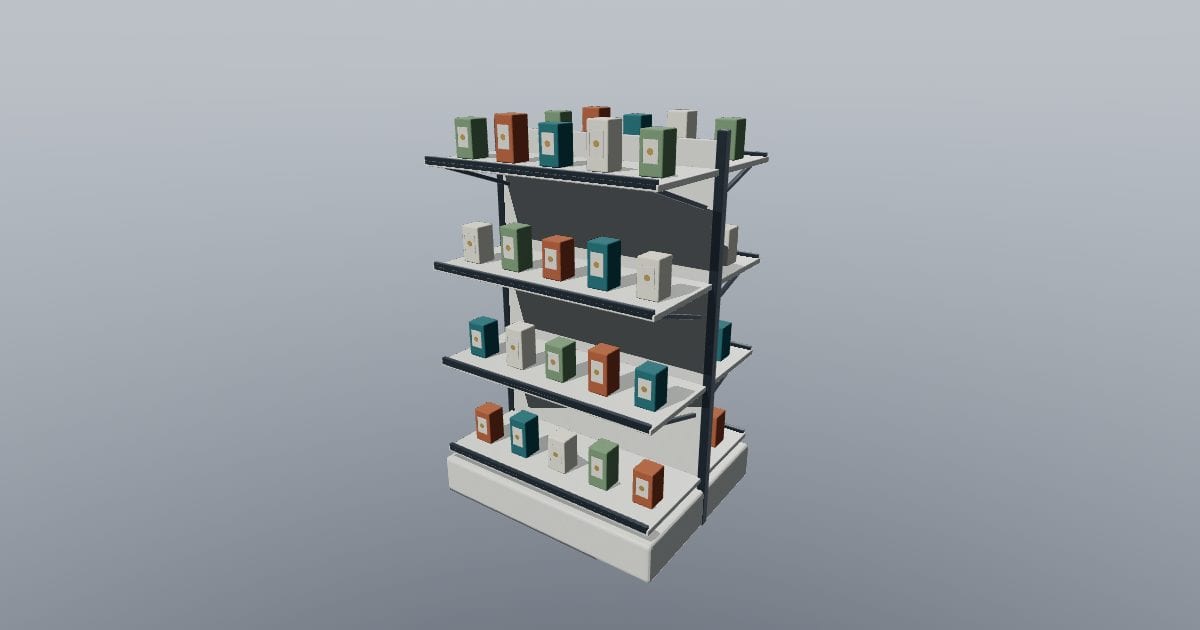 Double sided gondola shelving - Original Retail Fixture