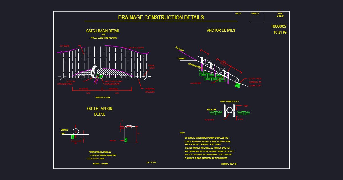 Drainage Construction Details (USFS H0000027)