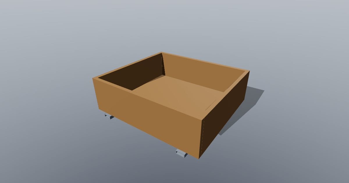 Drawer box with undermount slides